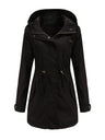 Cotton Loose Solid Color Pocket Hooded Jackets