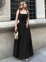 Liber Summer Women's Waist Solid Color Maxi Dresses