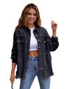 Multicolor Raw Hem Denim Jacket