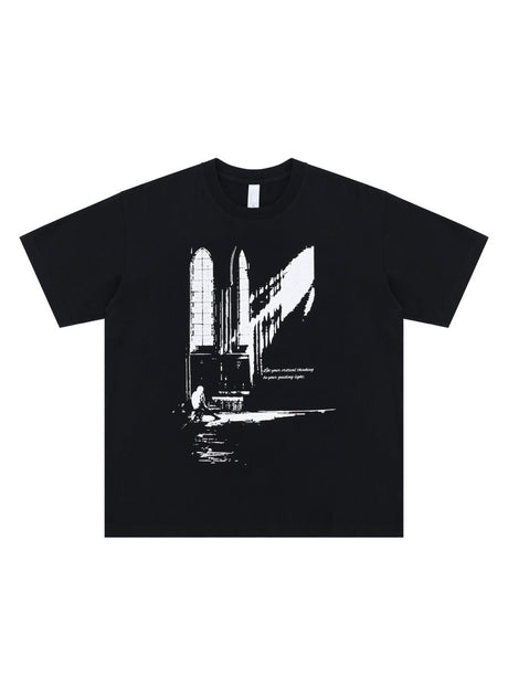 Liber Summer Men's Printed Letter T-shirts
