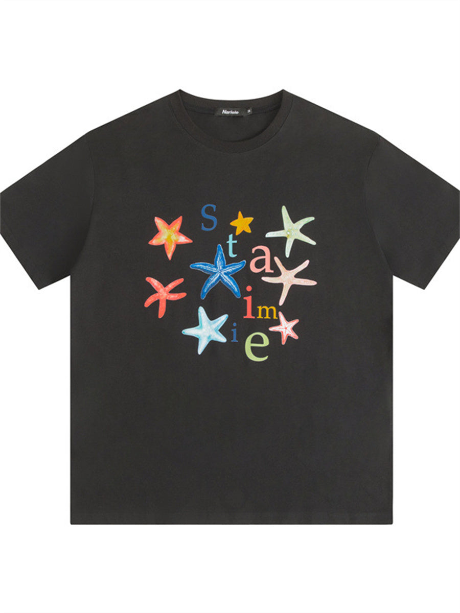 Liber Summer Women's Printed Letter T-shirts