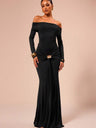 Liber Autumn Women's Bandage Off Shoulder Maxi Dresses