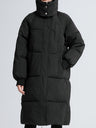 Hooded Zippered Extended Knee-length Down Jacket Thickened Coat