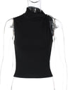 Liber Summer Women's Buttons Solid Color Tank tops&Camis