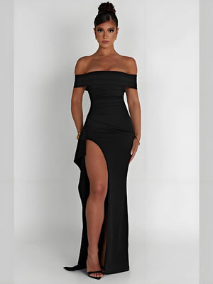 Liber Summer Women's Backless Solid Color Maxi Dresses