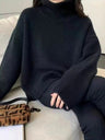 Liber Turtleneck Solid Color Solid Color Knitted Sweater