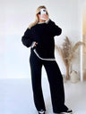 Chain Link Geometric Patterns Loose Sweaters 2-piece Sets