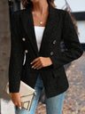 3D Fabrics Solid Color Double-breasted Jackets