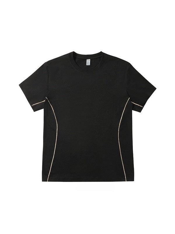 Liber Summer Men's Color matching Solid Color T-shirts