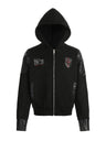 Vibe Leather Armor Splicing Deconstruction Hooded Zipper Jacket