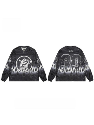 Neutral wear Printed Letter Long-sleeved T-shirt