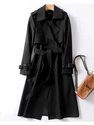 Belt Buttons Long Trench Coats