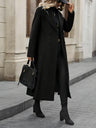 Long Coat Pockets Bandage A-line Coat