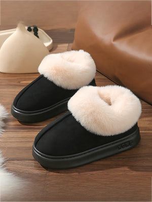 Solid Color Plush Thick-soled Boots