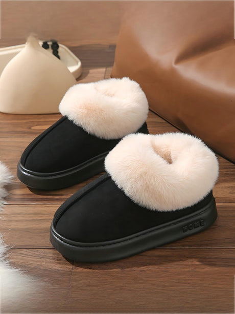 Solid Color Plush Thick-soled Boots