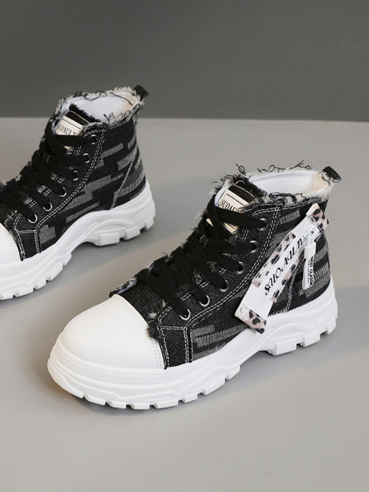 Denim High-top Casual Sneakers