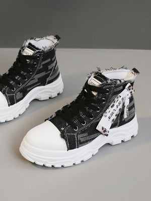 Denim High-top Casual Sneakers