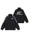 Stand Collar Letter Embroidery Ribbon Contrasting Colors Zipper Jackets