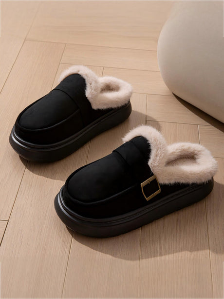 Solid Color Thick-soled Slippers