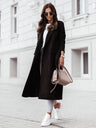 Simple Long-sleeved V-neck Tie Woolen Solid Color Coats