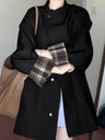 Plaid Stitching Loose Mid-length Trench Coats