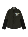 Liber Autumn Neutral wear Fake two pieces Plaid Shirts