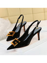 Liber Spring and Autumn Metal Buckle Women's High Heels