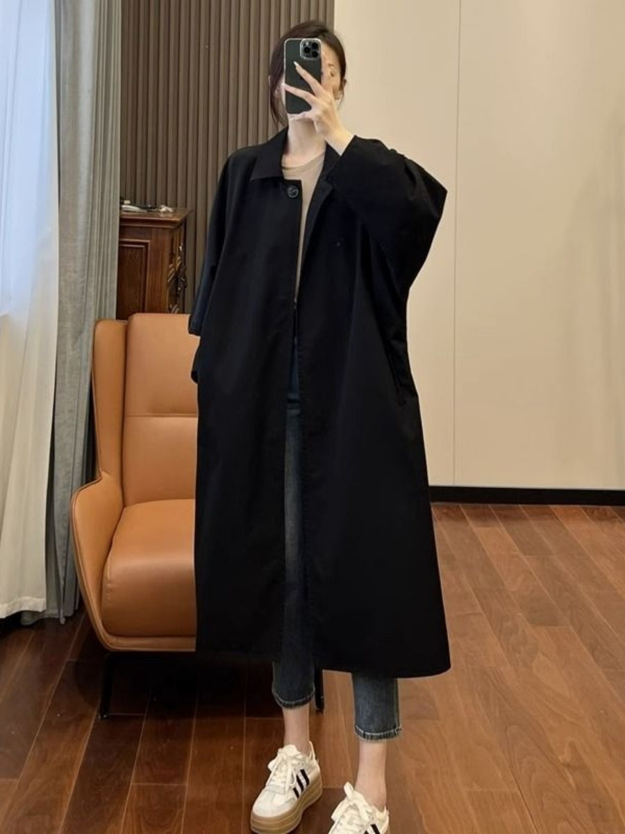 Batwing Sleeves Long Trench Coats