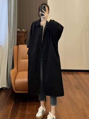 Batwing Sleeves Long Trench Coats