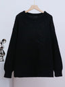 Liber Crew Neck Loose Solid Color Knitted Sweater
