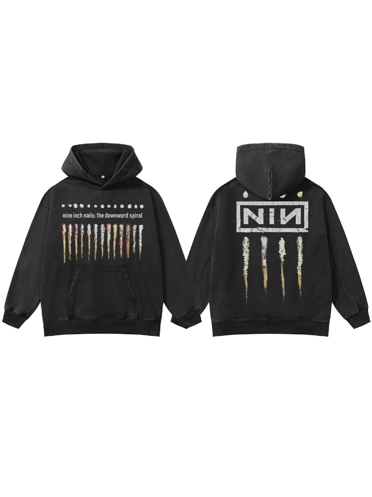 Fried Salt Washing Terry Stereo Printed Hoodies