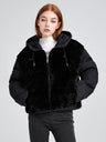 Fur Hooded Button Short Down Jacket Thickened Coat