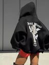 Liber Autumn women's clothing letter zipper Loose Hooded printed cardigan sweatshirt