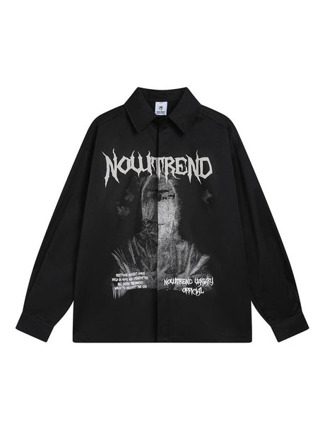 Silhouette Prints Loose Long-sleeved Shirt