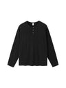 Liber Autumn Neutral wear Henry Collar Solid Color T-shirts