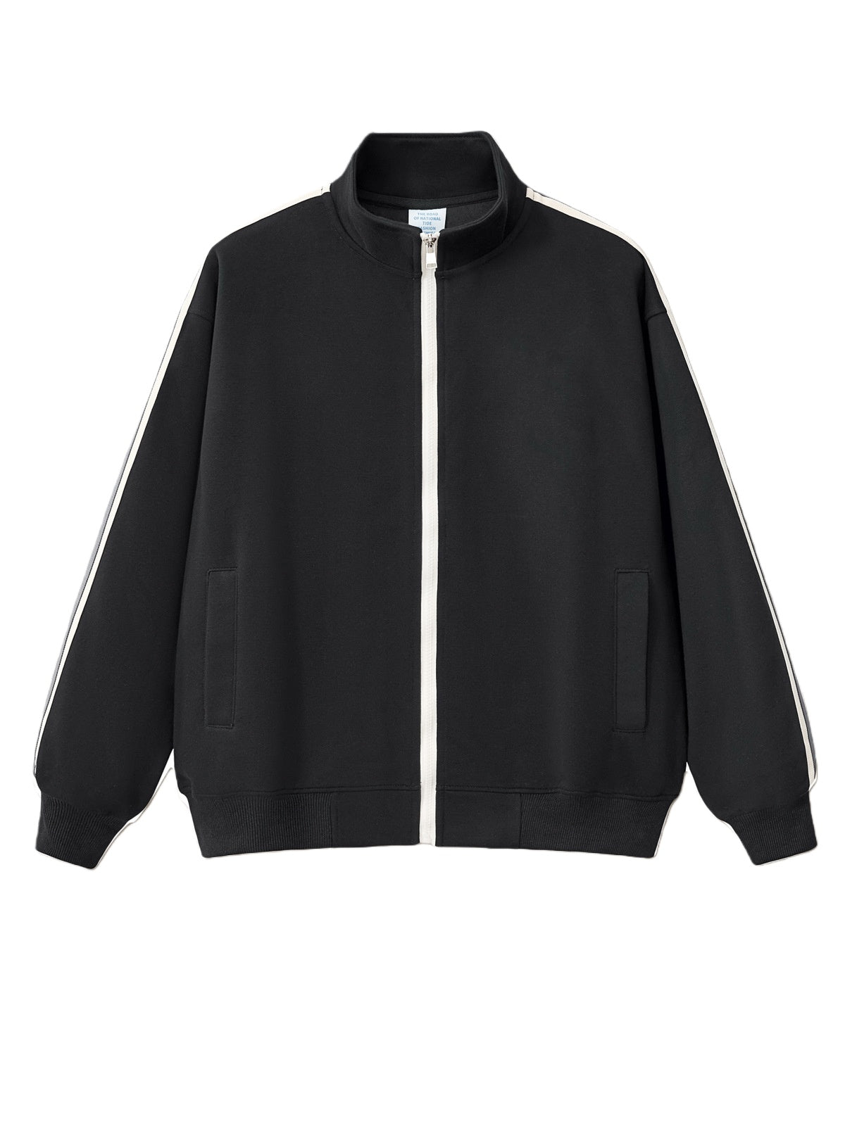 Stripes College Style Zipper Stand Collar Jackets