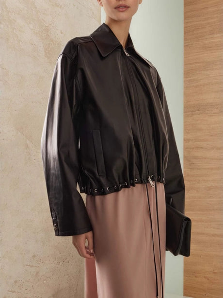 Liber Summer Women's Drawstring Solid Color Jackets