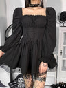 Halloween Lace Bandage Square Collar Mini&Short Dresses