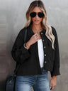 Liber Autumn Women's Buttons, Pocket Solid Color Short Jackets