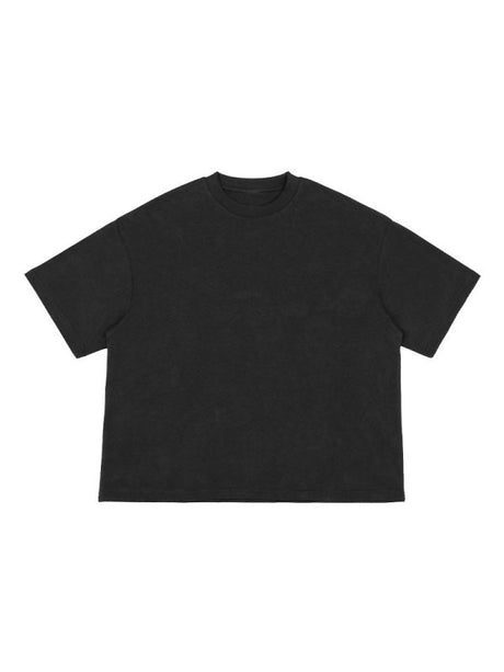 Liber Summer Men's Slightly short hem Solid Color T-shirts