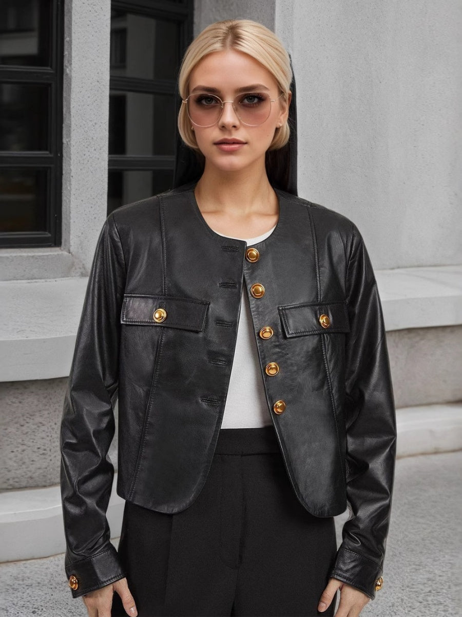Liber Summer Women's Buttons Solid Color Jackets