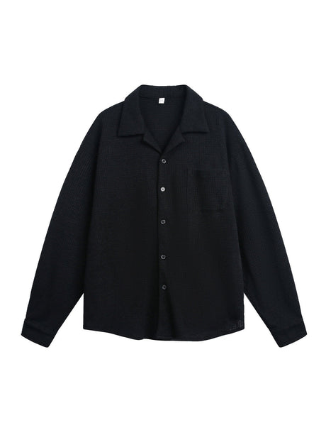 Liber Autumn Men's Pocket decoration Solid Color Shirts