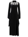 Halloween Slit Black Lace Stitching Maxi Dresses