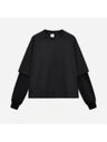 Liber Autumn Neutral wear Color matching Solid Color T-shirts