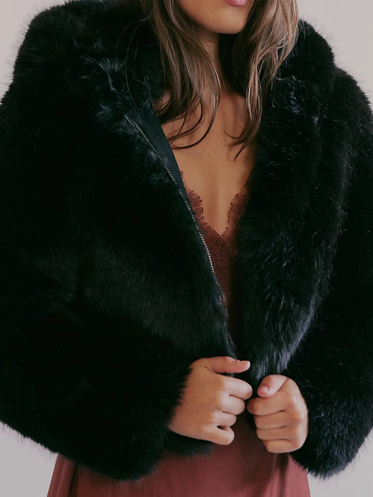 Hooded Zipper Plush Long-Sleeved Coat For Autumn And Winter