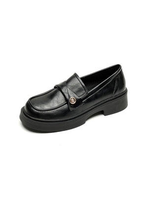 Liber Spring and Autumn Thick-soled Metal Buckle Women's Loafers