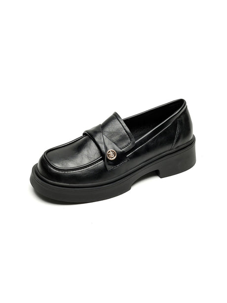 Liber Spring and Autumn Thick-soled Metal Buckle Women's Loafers