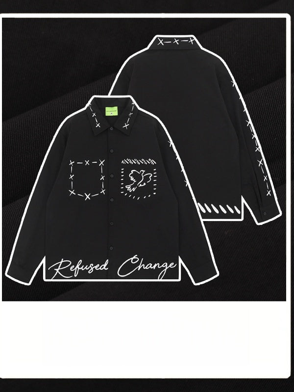 Liber Autumn Men's Printed Cartoon Shirts