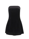 Zipper Tube Top Velvet Mini&Short Dresses