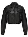 Single-breasted Pocket Lapel Short Trucker Jackets